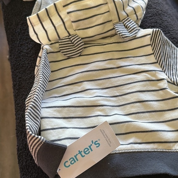 CARTER'S 3-Piece Little Jacket Set 3D Ears Baby Boy Grey Heathered newborn NWT - Picture 11 of 11